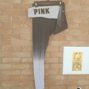 Pink leggings w/ dipped tiedye effect